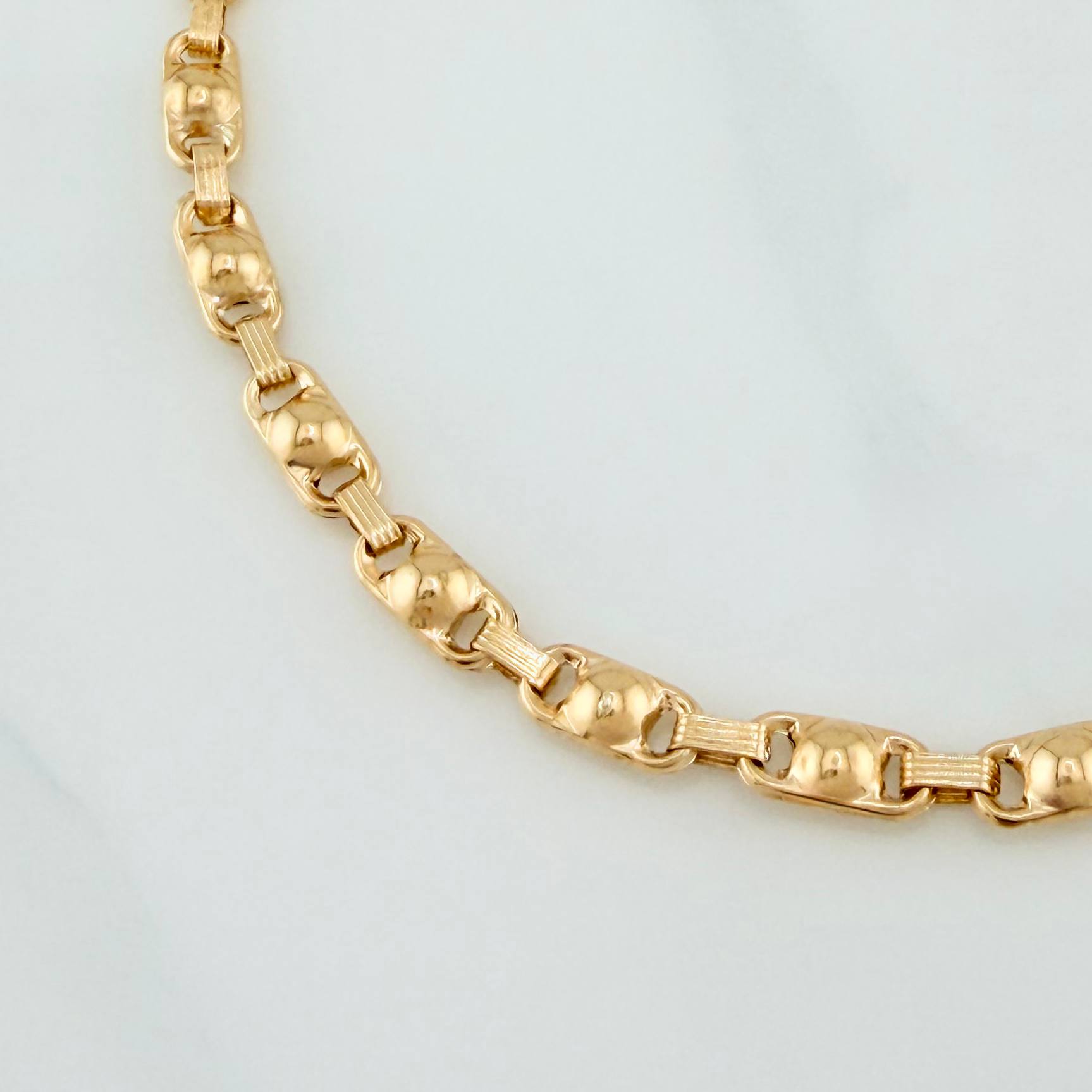 Tobillera Rustica Burbuja 6.2 g / 26.5 cm / 4.7 mm Oro Amarillo 18K