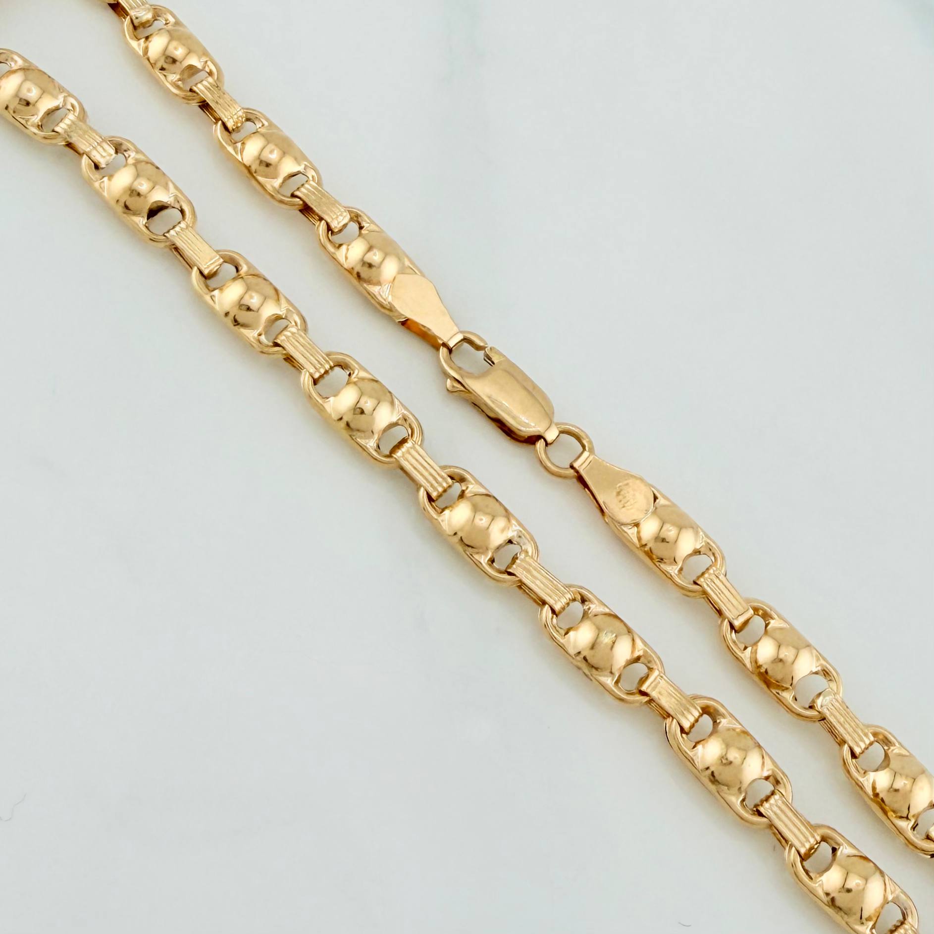 Tobillera Rustica Burbuja 6.2 g / 26.5 cm / 4.7 mm Oro Amarillo 18K
