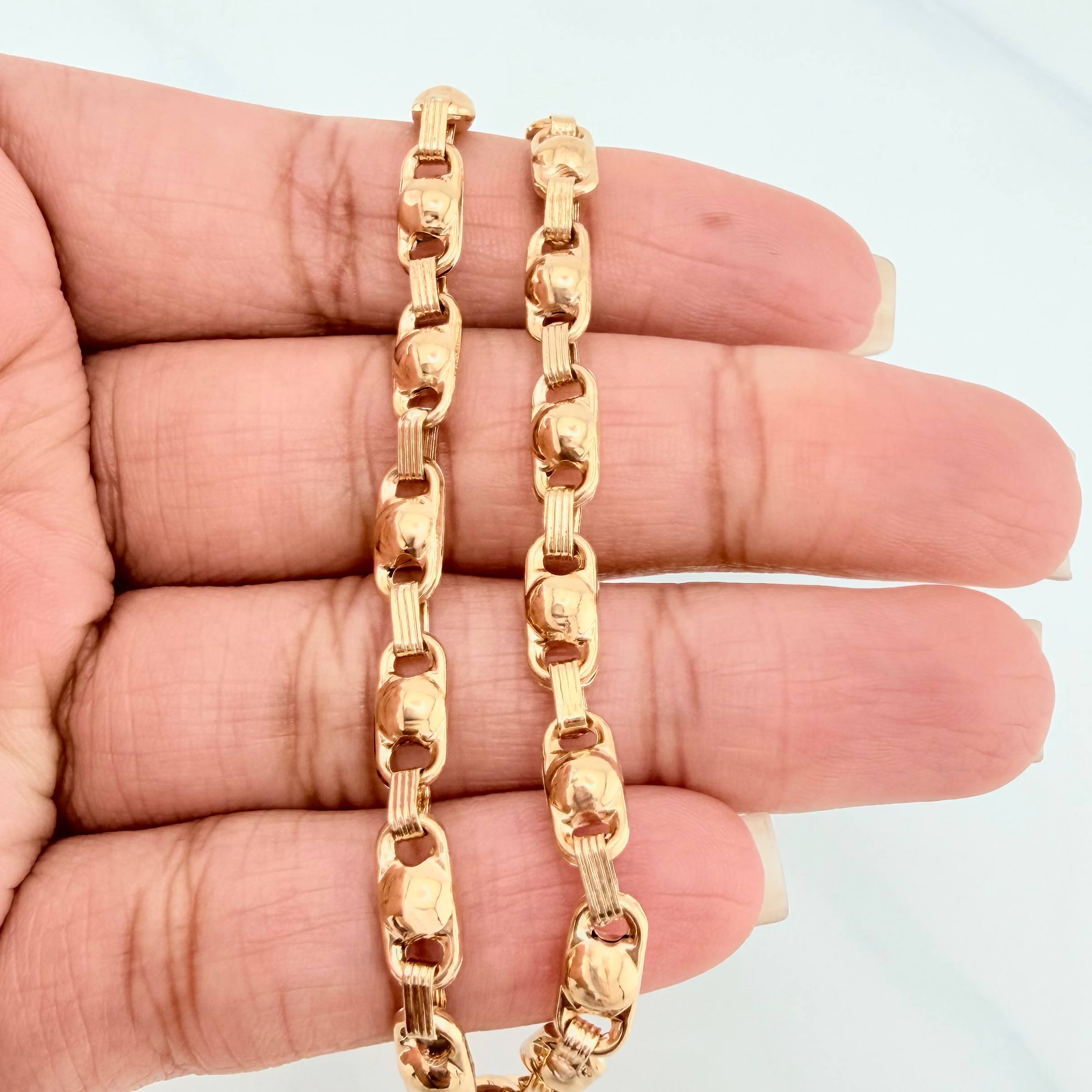 Tobillera Rustica Burbuja 6.2 g / 26.5 cm / 4.7 mm Oro Amarillo 18K