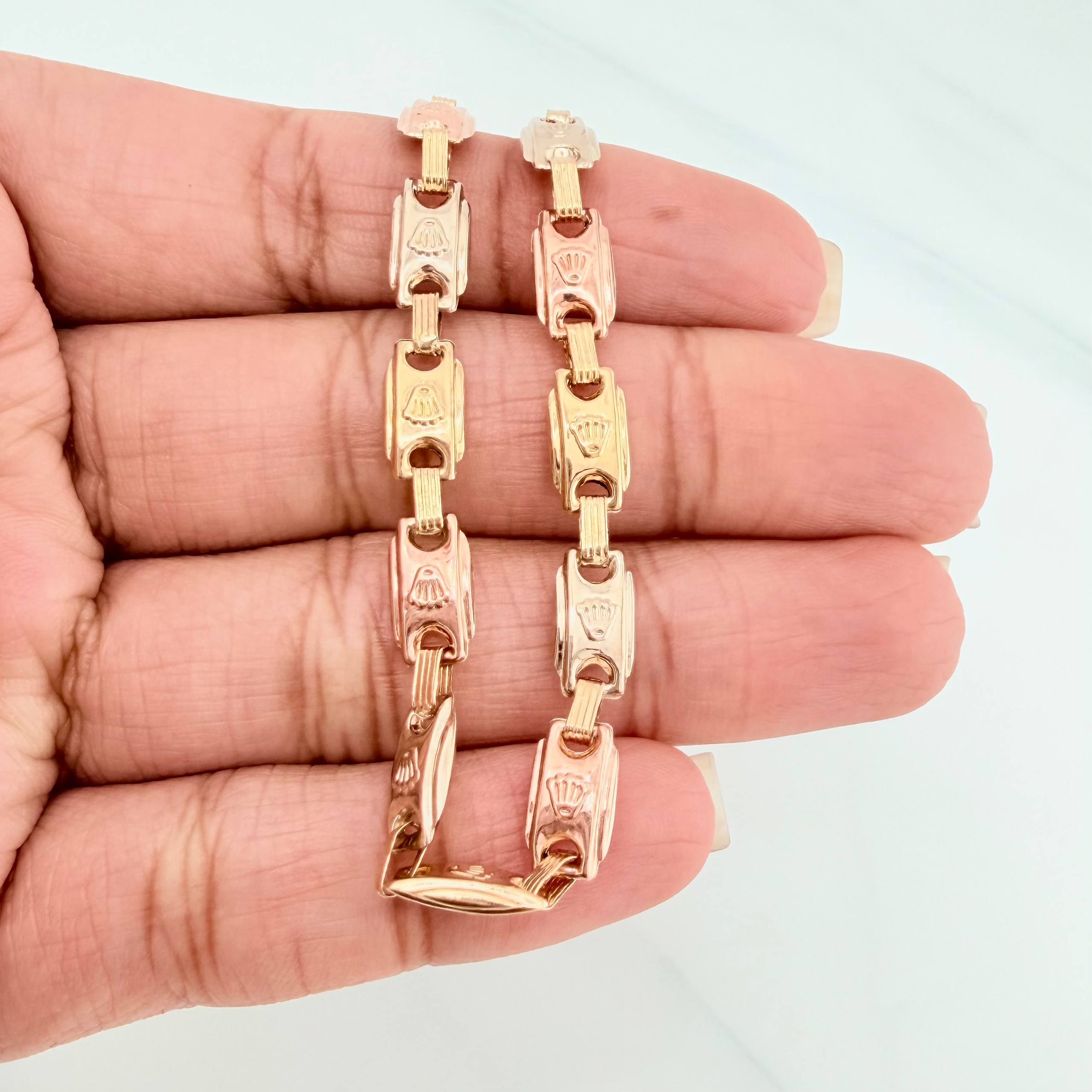 Tobillera Rustica Corona 7.25 g / 27 cm / 5.7 mm Tres Oros 18K