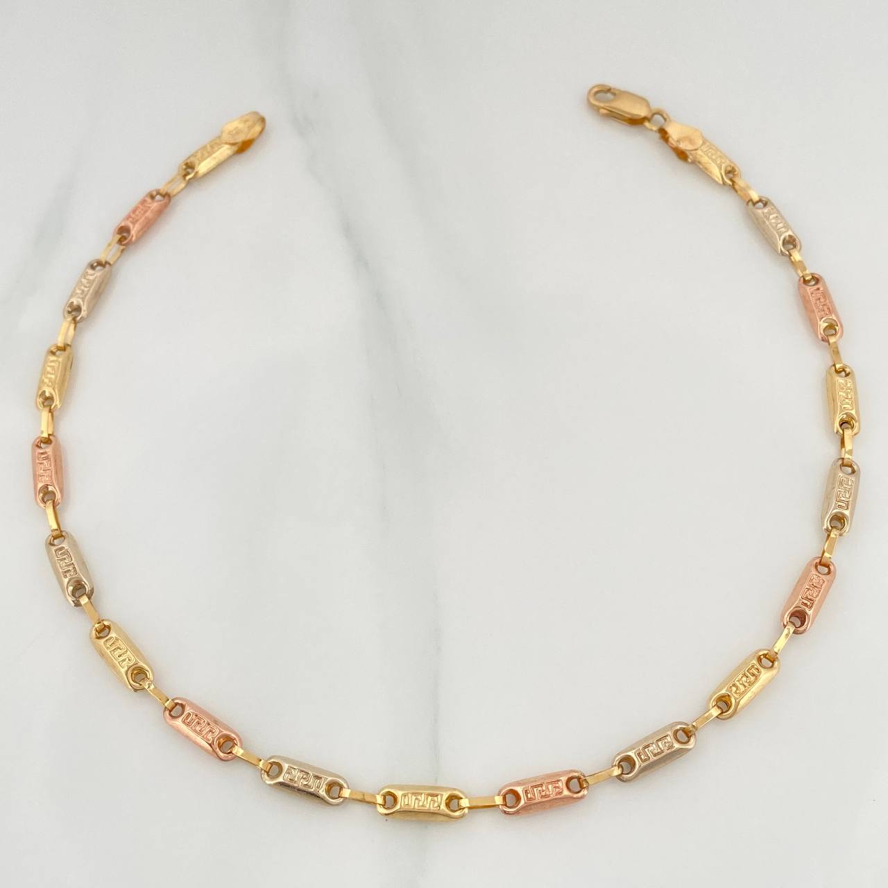 Tobillera Rustica Tribal 4.65 g / 26 cm / 3.4 mm Tres Oros 18K