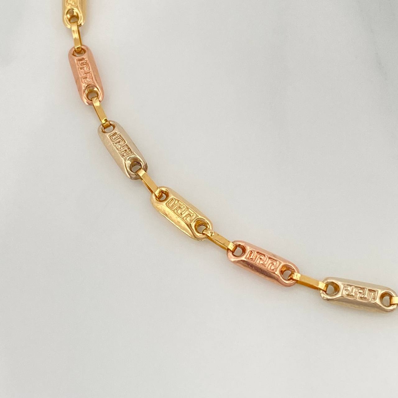 Tobillera Rustica Tribal 4.65 g / 26 cm / 3.4 mm Tres Oros 18K