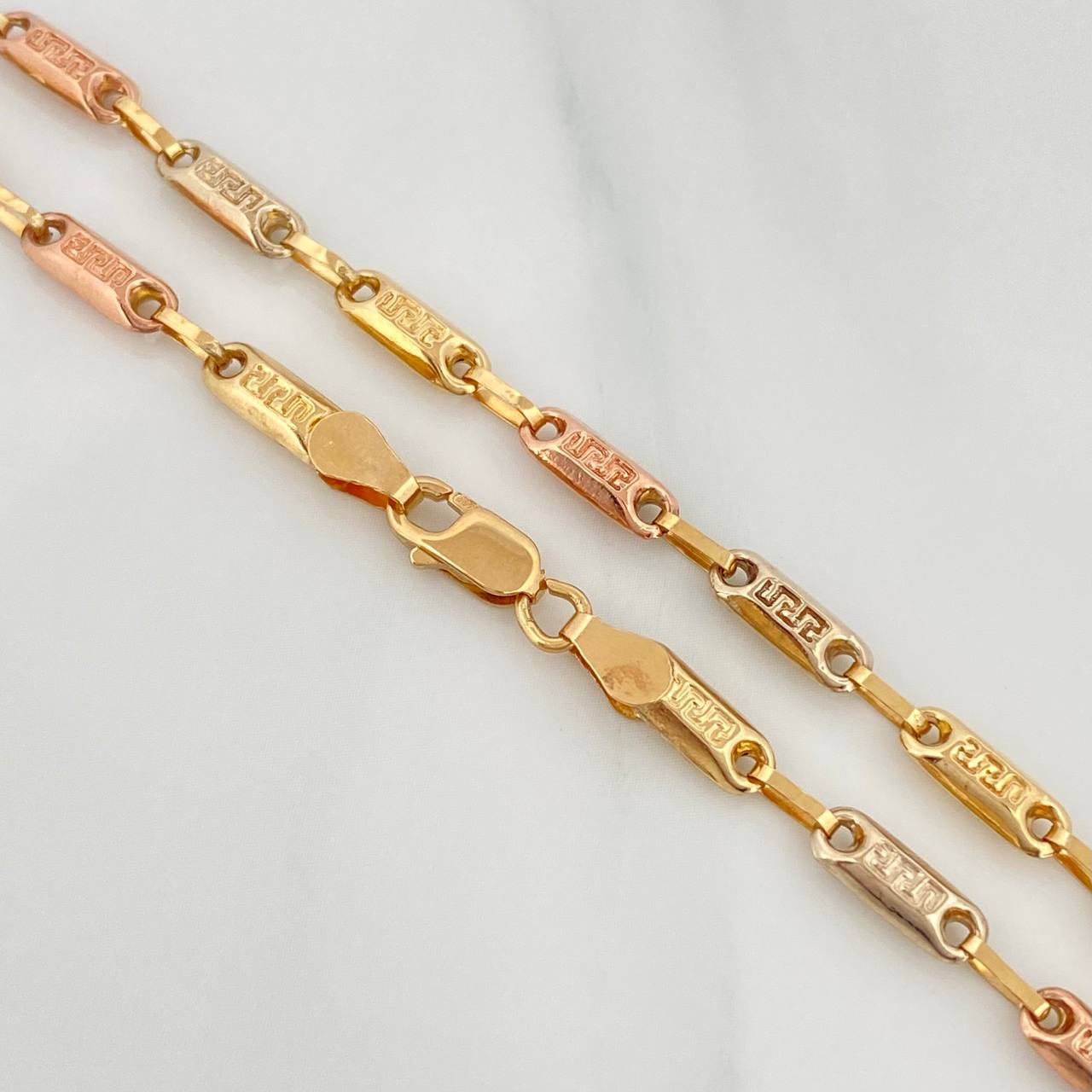 Tobillera Rustica Tribal 4.65 g / 26 cm / 3.4 mm Tres Oros 18K