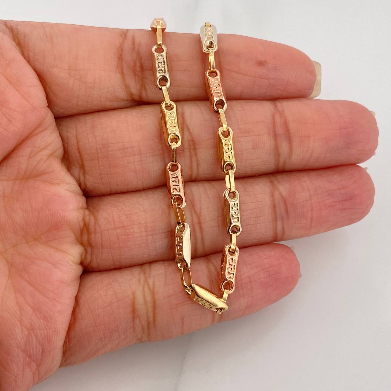 Tobillera Rustica Tribal 4.65 g / 26 cm / 3.4 mm Tres Oros 18K