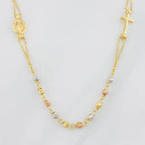Cadena Denario Virgen Cruz 3.85g / 45cm / 2.4mm Tres Oros 18K
