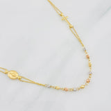 Cadena Denario Virgen Cruz 3.85g / 45cm / 2.4mm Tres Oros 18K