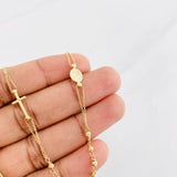 Cadena Denario Virgen Cruz 3.85g / 45cm / 2.4mm Oro Amarillo 18K