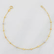 Pulso Modulable Militar Bolas Diamantadas 1.55g / 17.2cm - 19cm / 2.5mm Tres Oros 18K