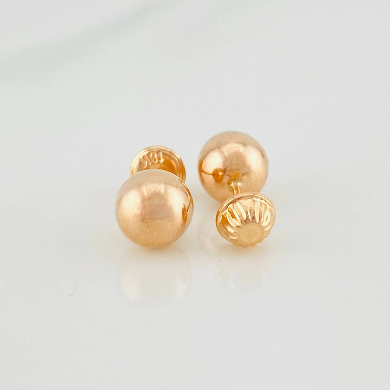 Topos Bola Lisa 0.75g / 7mm Oro Rosa 18K