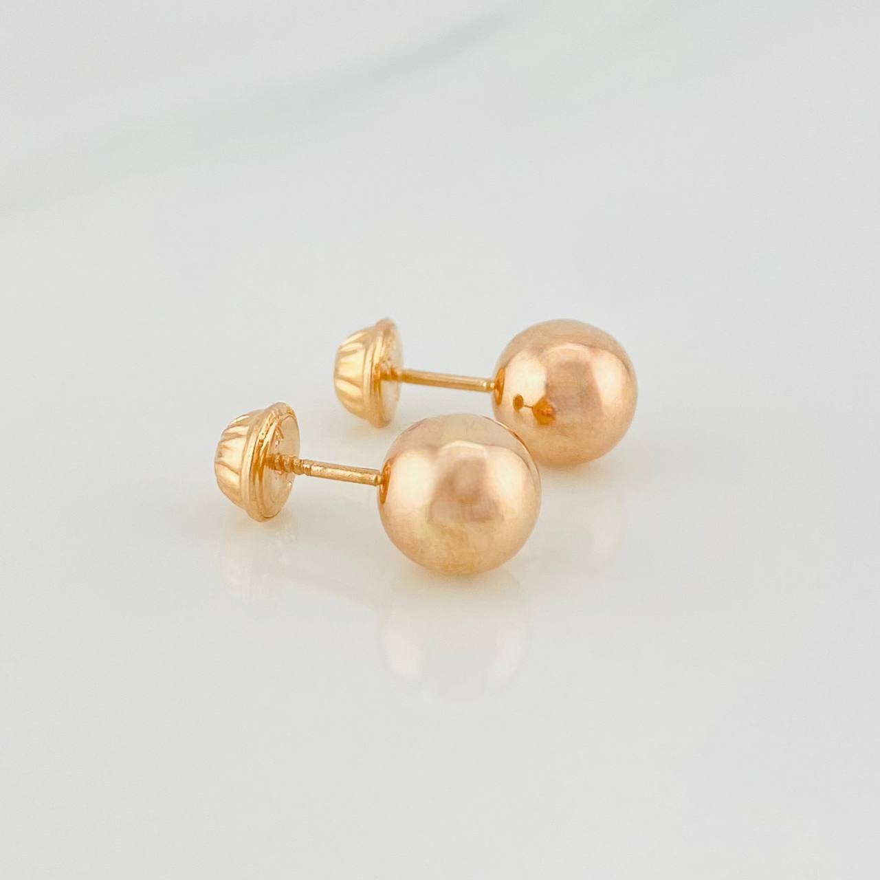 Topos Bola Lisa 0.75g / 7mm Oro Rosa 18K