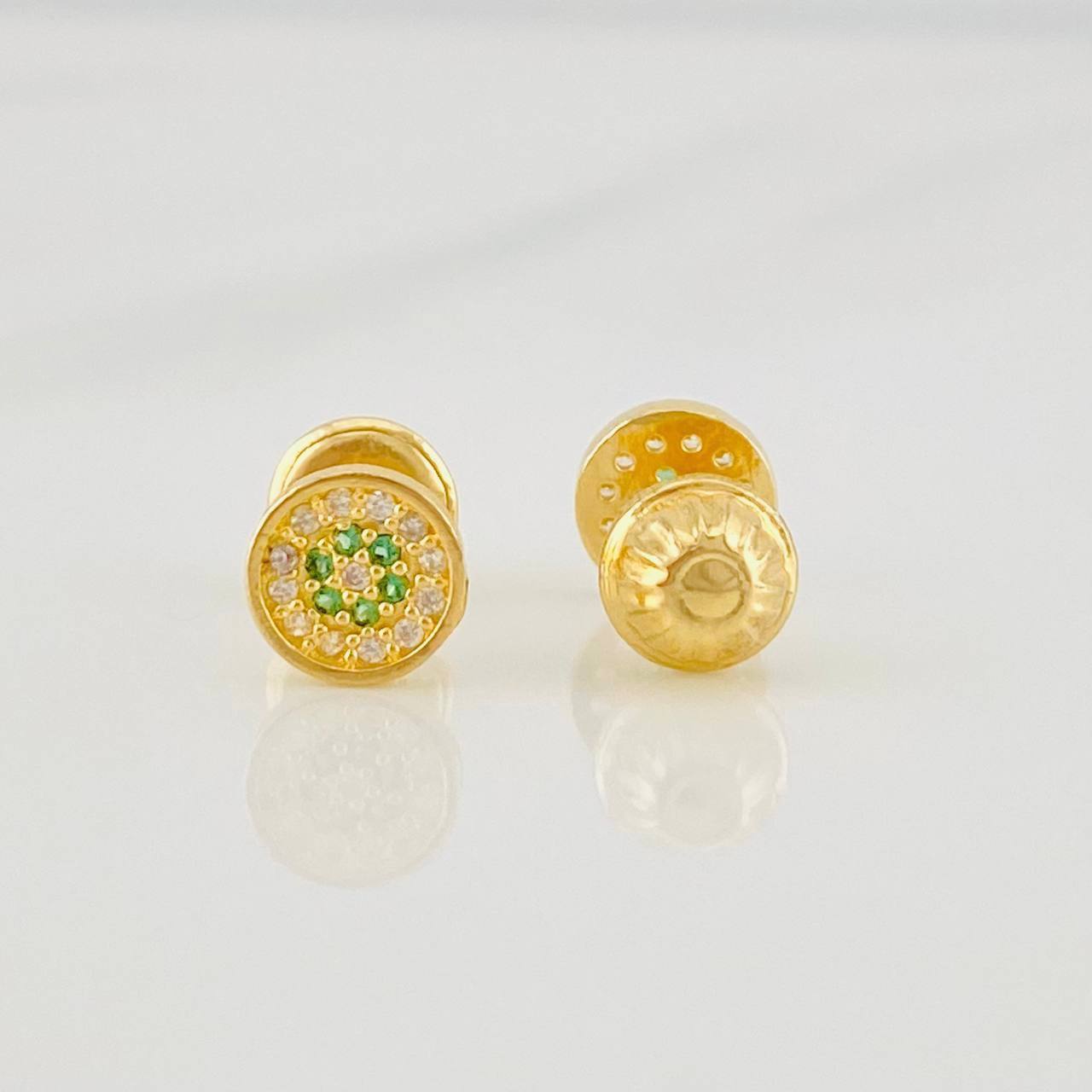 Topos Circulo Tupido 0.9g / 5.9mm Oro Amarillo 18K