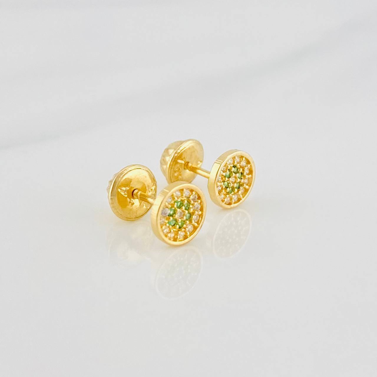 Topos Circulo Tupido 0.9g / 5.9mm Oro Amarillo 18K