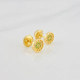 Topos Circulo Tupido 0.9g / 5.9mm Oro Amarillo 18K