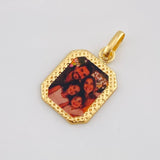 Dije Placa Bordeada 0.7 g / 2.3 cm Oro Amarillo 18K