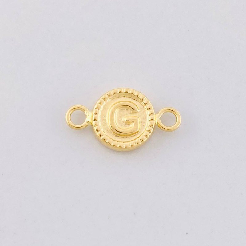 Herraje Circulo Letra G 0.4g / 1.5cm Oro Amarillo 18K