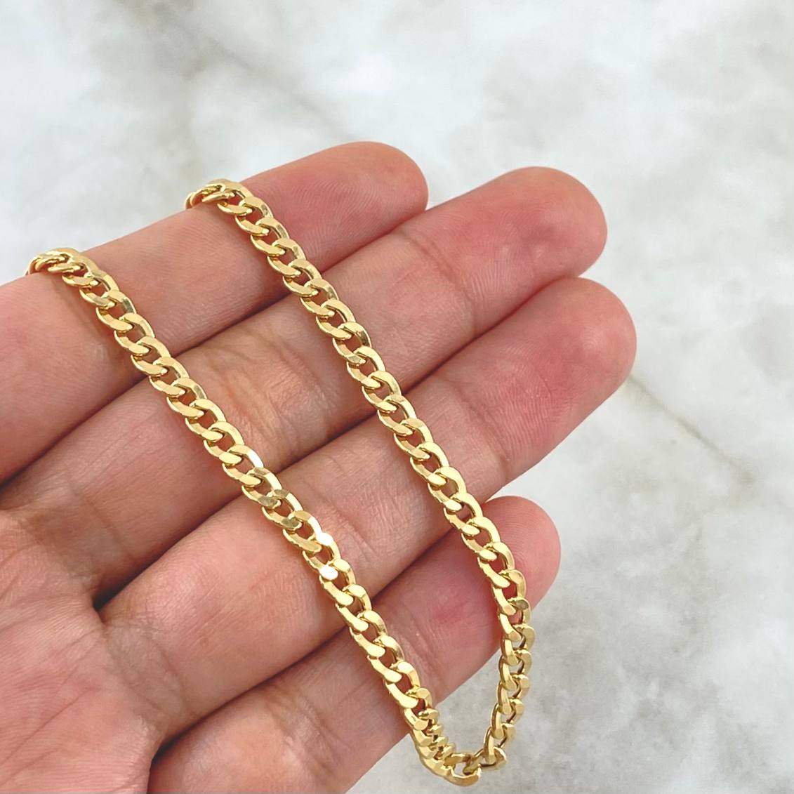 Cadena Cubana 7.5gr / 45cm / 3.8mm Oro Amarillo +0 18K