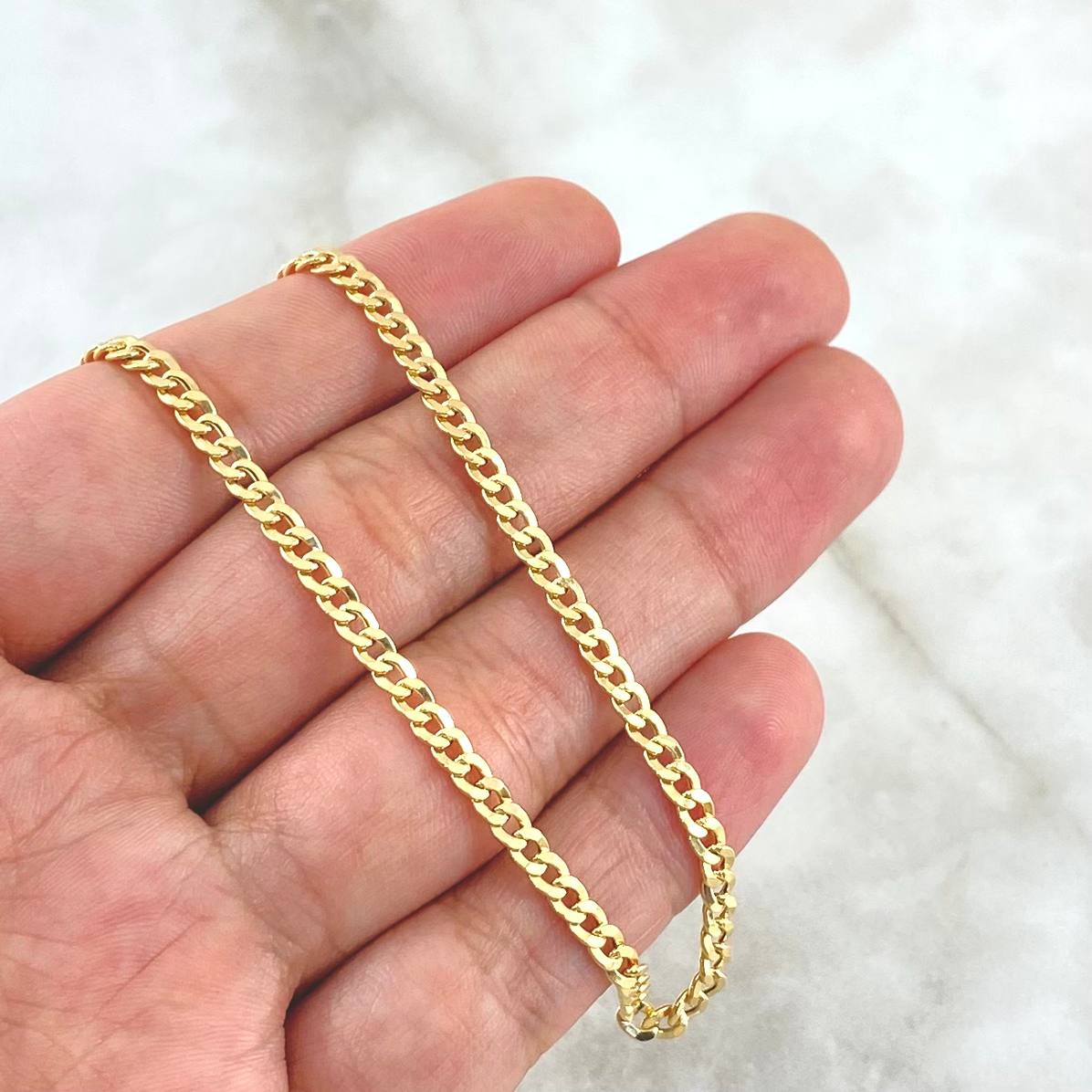 Cadena Cubana 4.5gr / 45cm / 3mm Oro Amarillo +1 18K ©