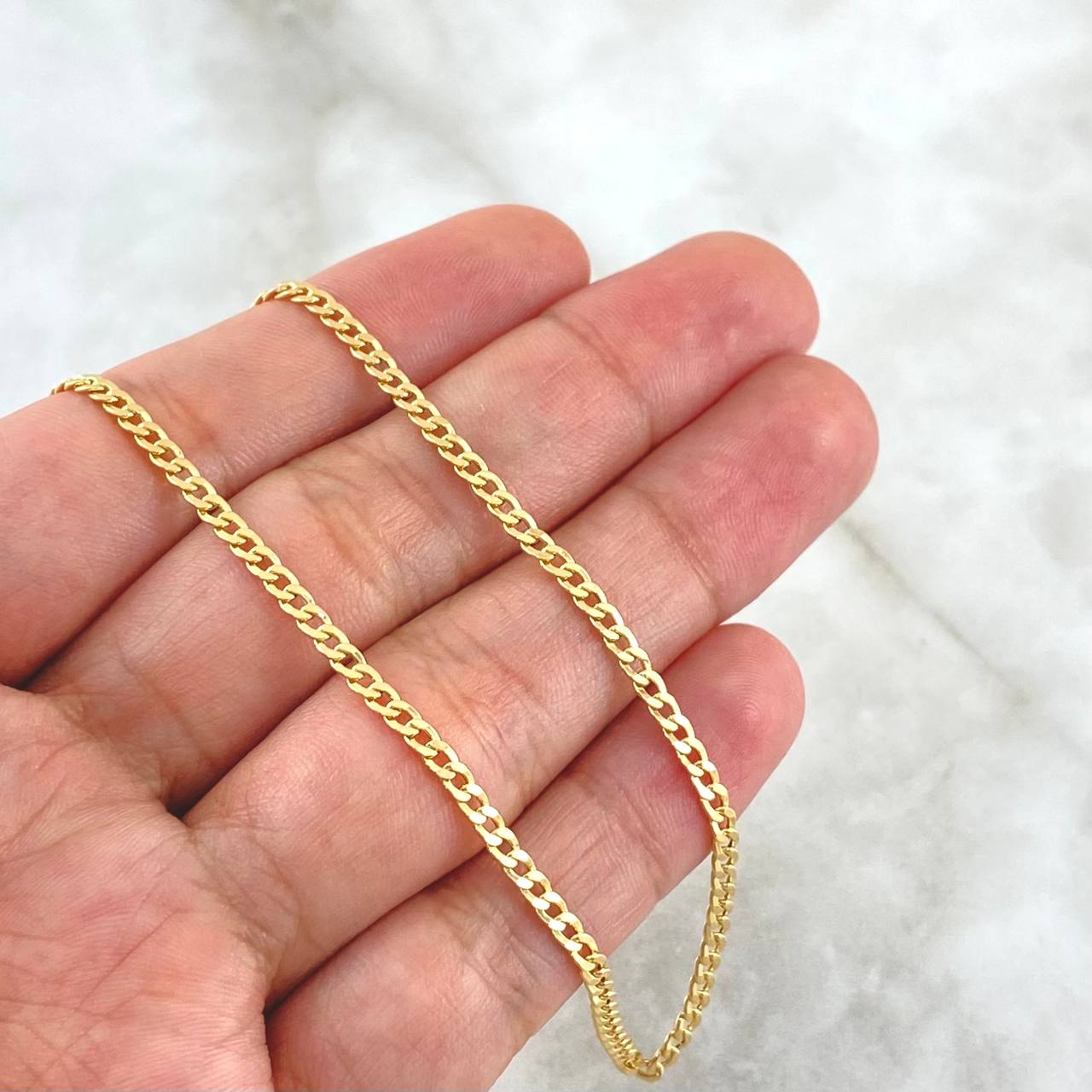 Cadena Cubana 3.2gr / 45cm / 2mm Oro Amarillo +1 18K