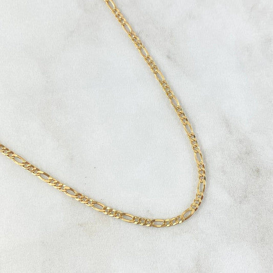 Cadena Figaro 2.7gr / 50cm / 2.4mm Oro Amarillo +1 18K ©