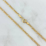 Cadena Figaro 2.7gr / 50cm / 2.4mm Oro Amarillo +1 18K