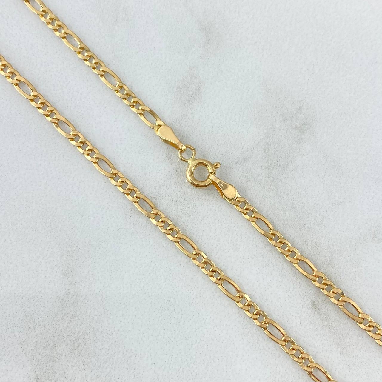 Cadena Figaro 2.75gr / 50cm / 2.4mm Oro Amarillo +1 18K *