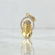 Dije Rostro Cristo 2.15gr / 2.6cm / Circones Blancos Oro Amarillo 18K
