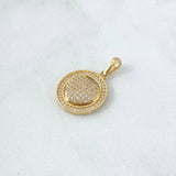 Dije Corazón 2.6gr / 2.4cm / Cojin en Aro - Circones Blancos Oro Amarillo 18K