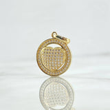 Dije Corazón 2.6gr / 2.4cm / Cojin en Aro - Circones Blancos Oro Amarillo 18K