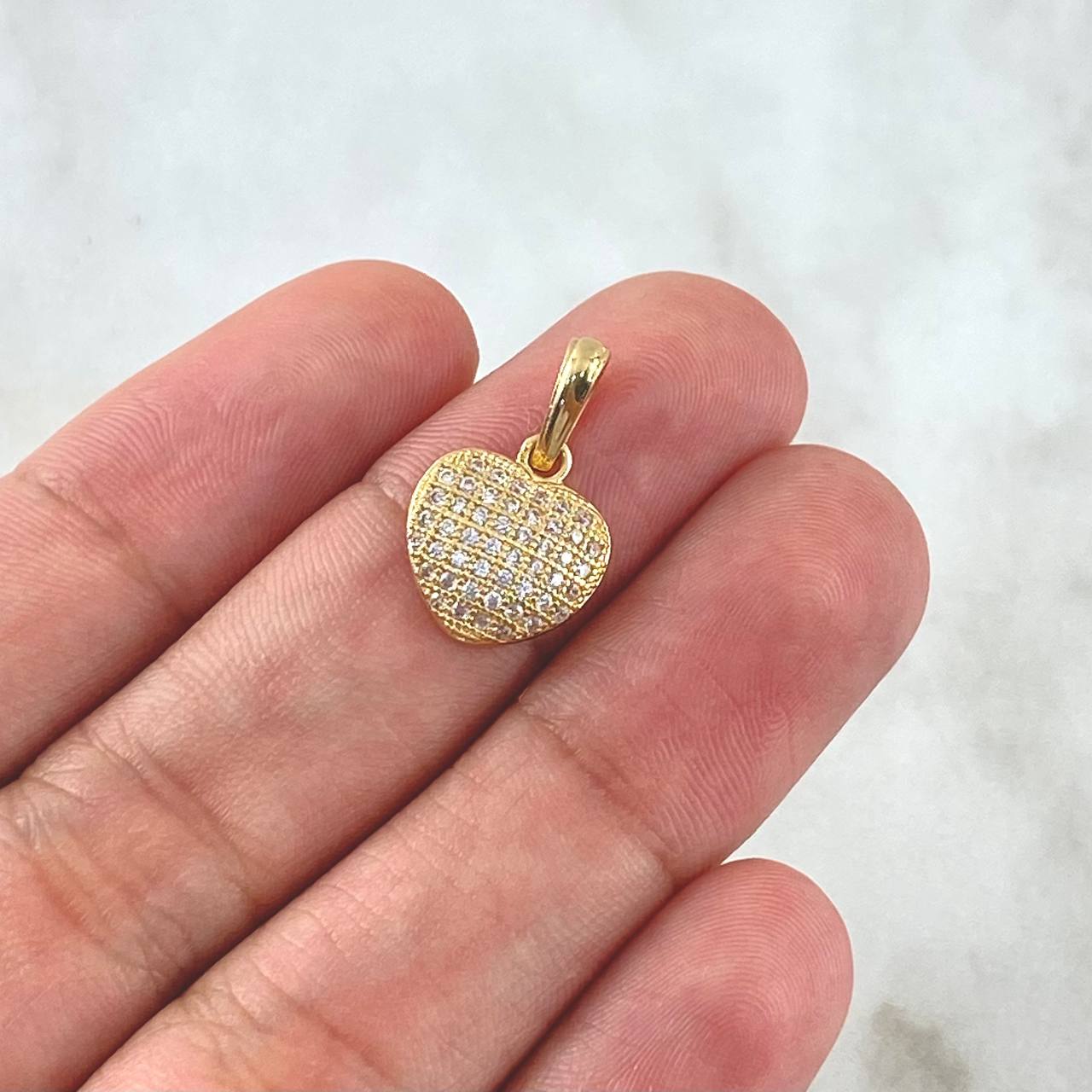 Dije Corazón Tupido 1.35g / 1.6cm Oro Amarillo 18K