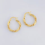 Candongas Sari 2g / 2.2cm Dos Oros Amarillo Blanco 18K