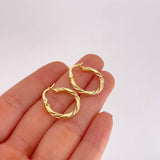 Candongas Sari 1.9g / 2.2cm Dos Oros Amarillo Blanco 18K