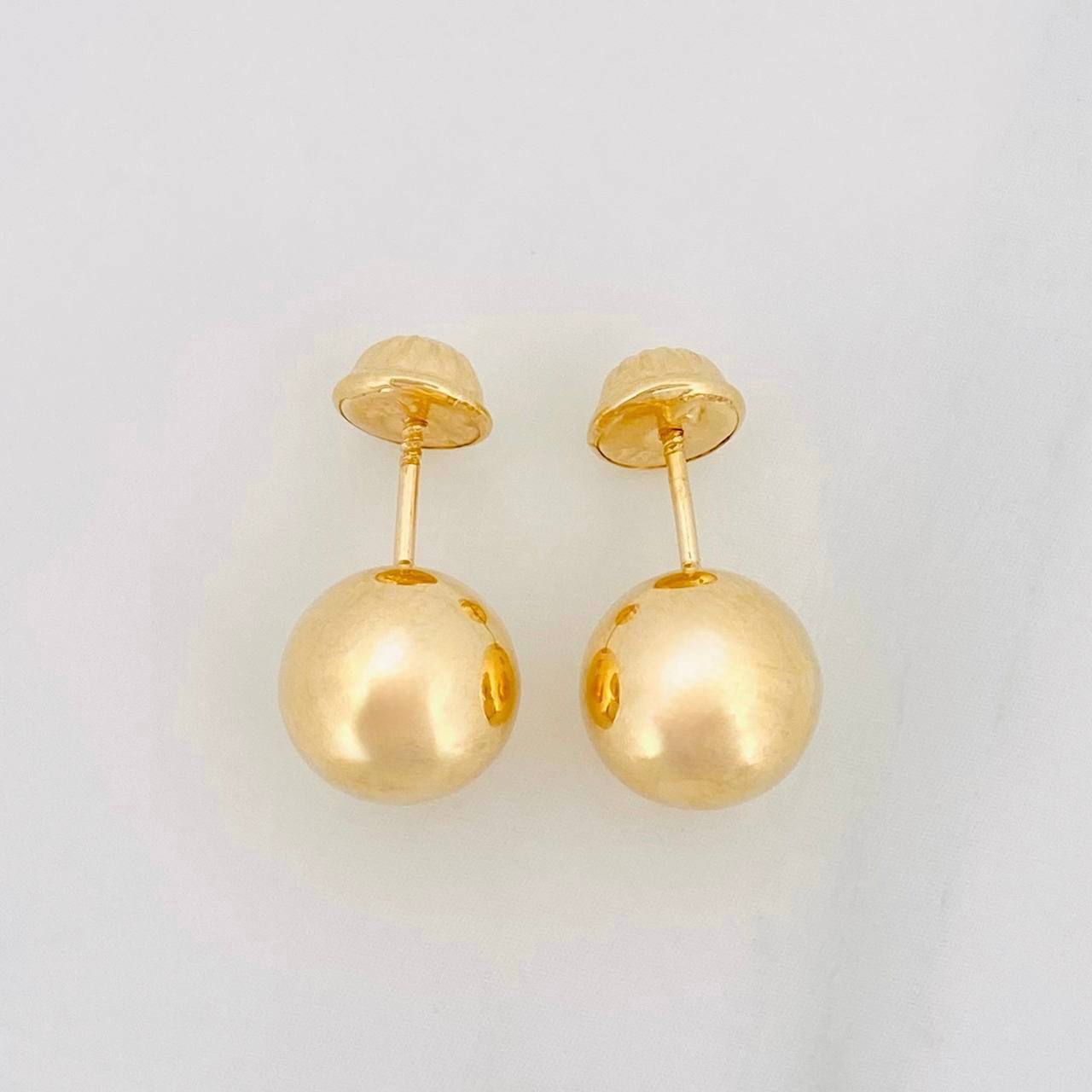 Topos Bola Lisa 0.9g / 8mm Oro Amarillo 18K