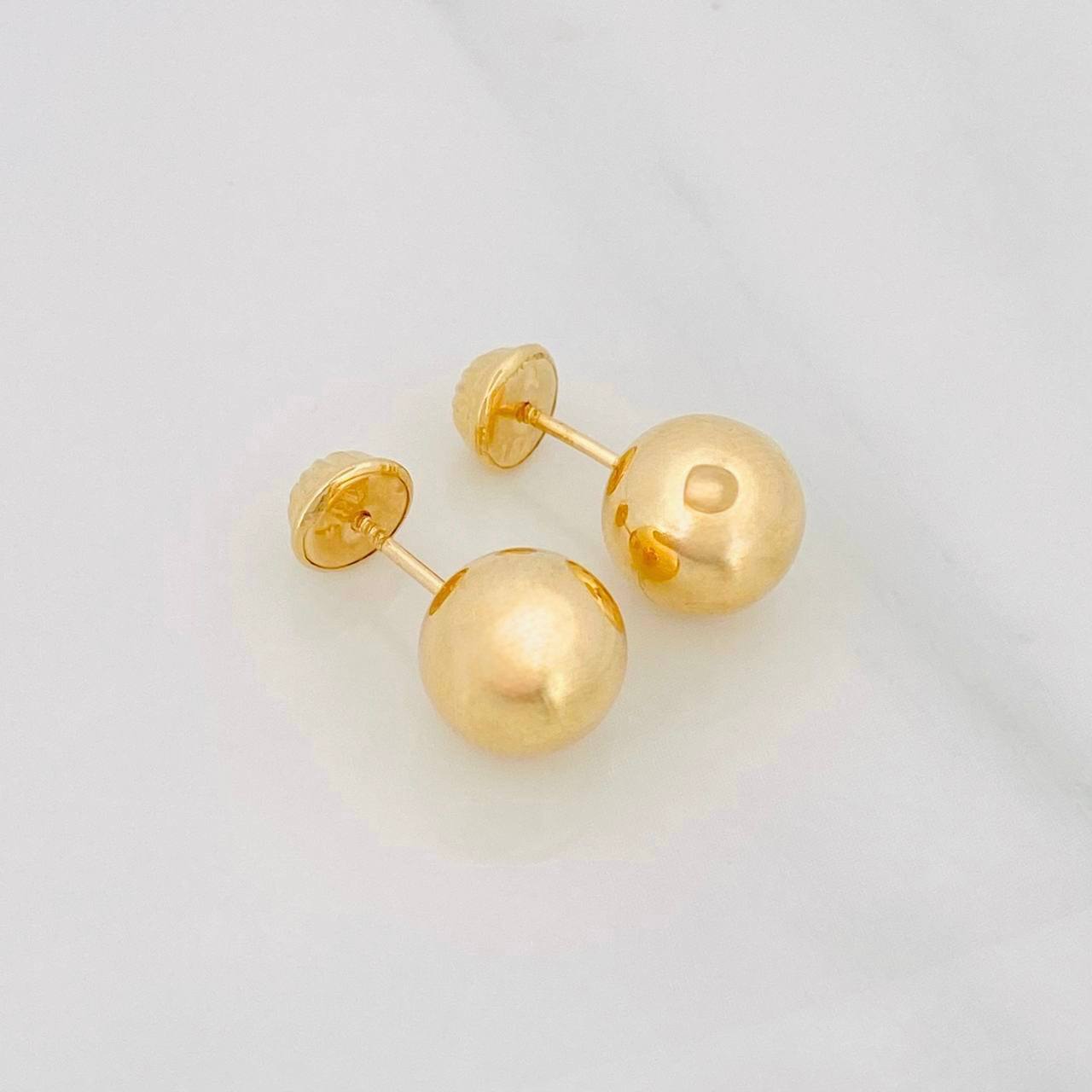 Topos Bola Lisa 0.9g / 8mm Oro Amarillo 18K