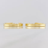 Candongas Doble Carril 3.55g / 3.2cm Oro Amarillo 18K