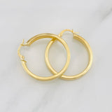 Candongas Doble Carril 3.55g / 3.2cm Oro Amarillo 18K