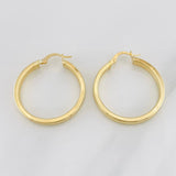 Candongas Doble Carril 3.55g / 3.2cm Oro Amarillo 18K