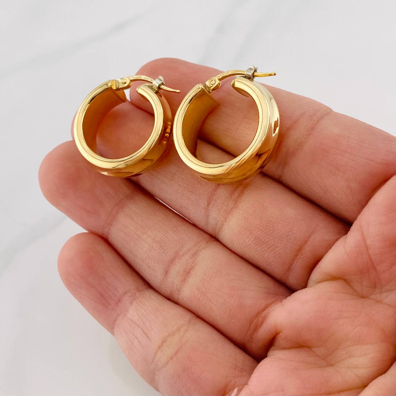 Candongas Nova 4.75g / 2.5cm Dos Oros Amarillo Blanco 18K