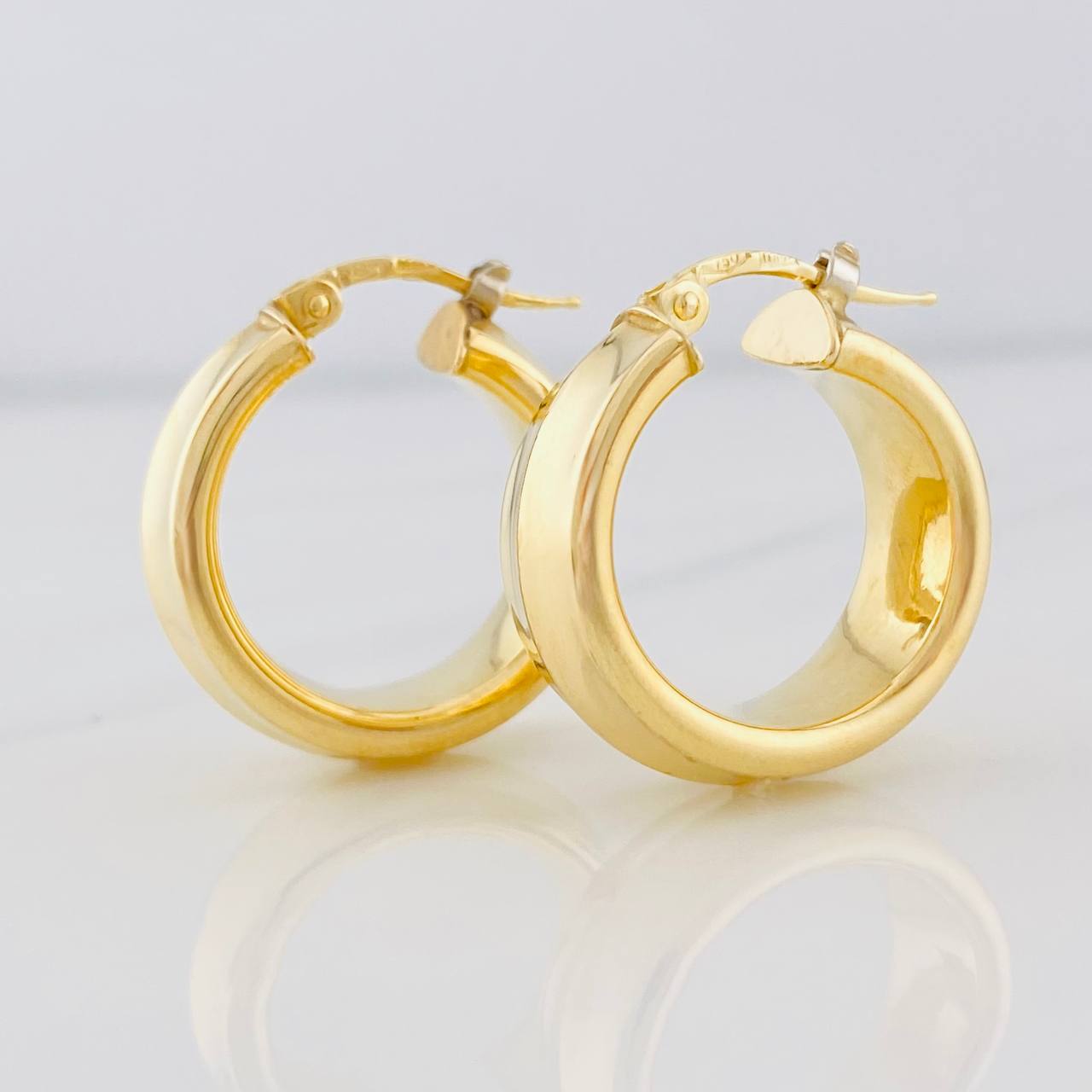 Candongas Nova 4.75g / 2.5cm Dos Oros Amarillo Blanco 18K