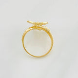 Anillo Mariposa Doble 2.85g / T6 1/2 Dos Oros Amarillo Blanco 18K