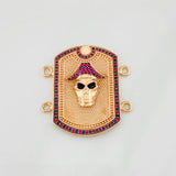 Herraje Calavera 12.05g / 3.3cm Dos Oros Negro Rosa 18K