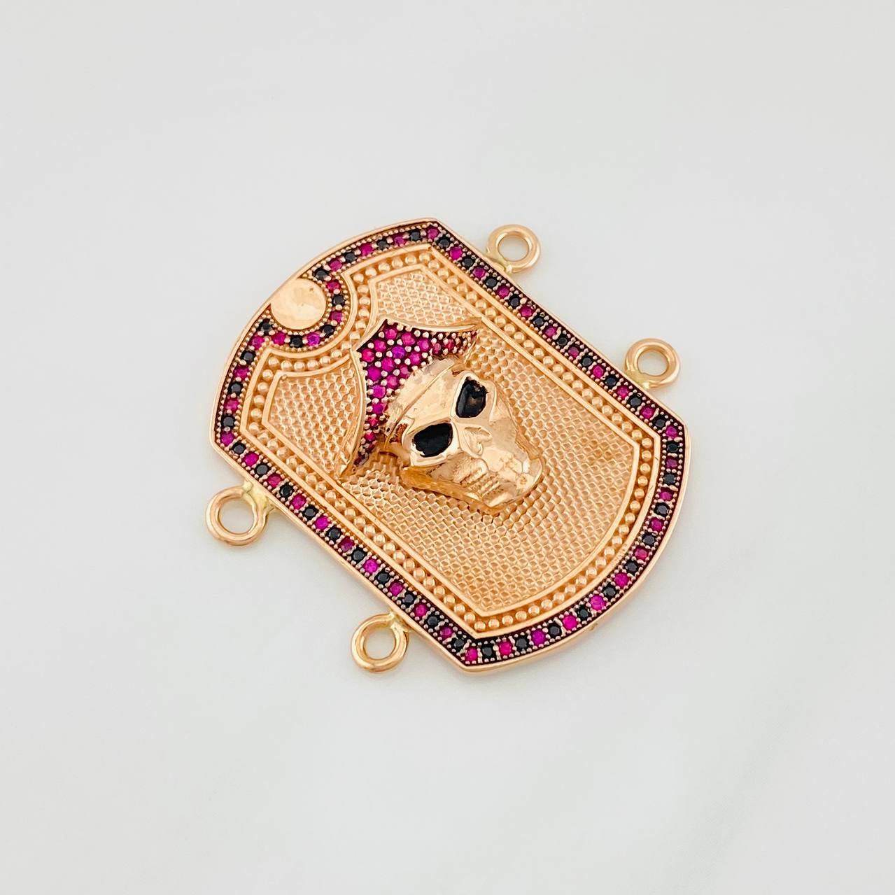 Herraje Calavera 12.05g / 3.3cm Dos Oros Negro Rosa 18K