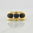 Anillo Bolas de Fuego 9.1g / T11 Dos Oros Negro Amarillo 18K