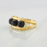 Anillo Bolas de Fuego 9.1g / T11 Dos Oros Negro Amarillo 18K
