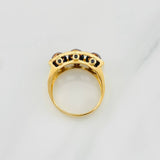 Anillo Bolas de Fuego 9.1g / T11 Dos Oros Negro Amarillo 18K