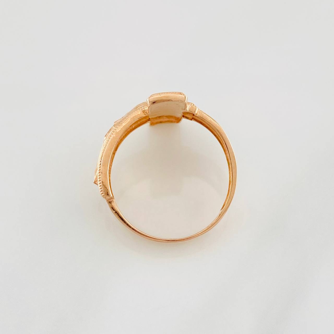 Anillo Cruz Cristo 6.4g / T10 1/4 Oro Rosa 18K