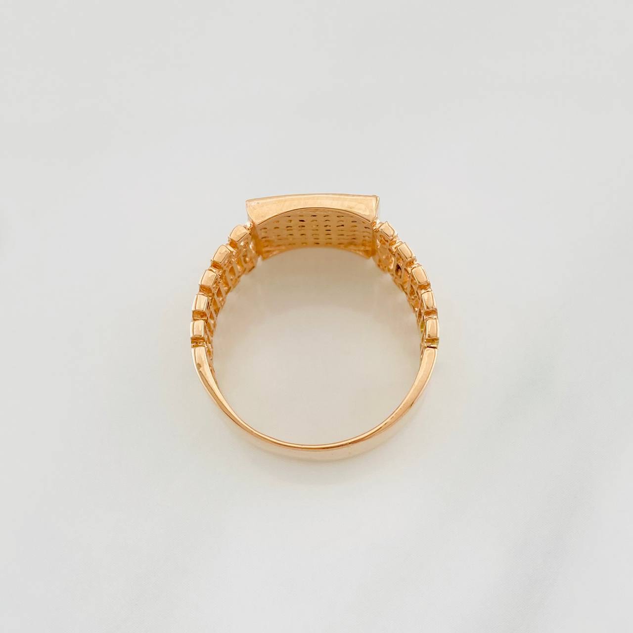 Anillo Correa Corona 6.25g / T9 Dos Oros Blanco Rosa 18K