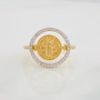 Anillo San Benito 3.4g / T7 1/2 Dos Oros Amarillo Blanco 18K