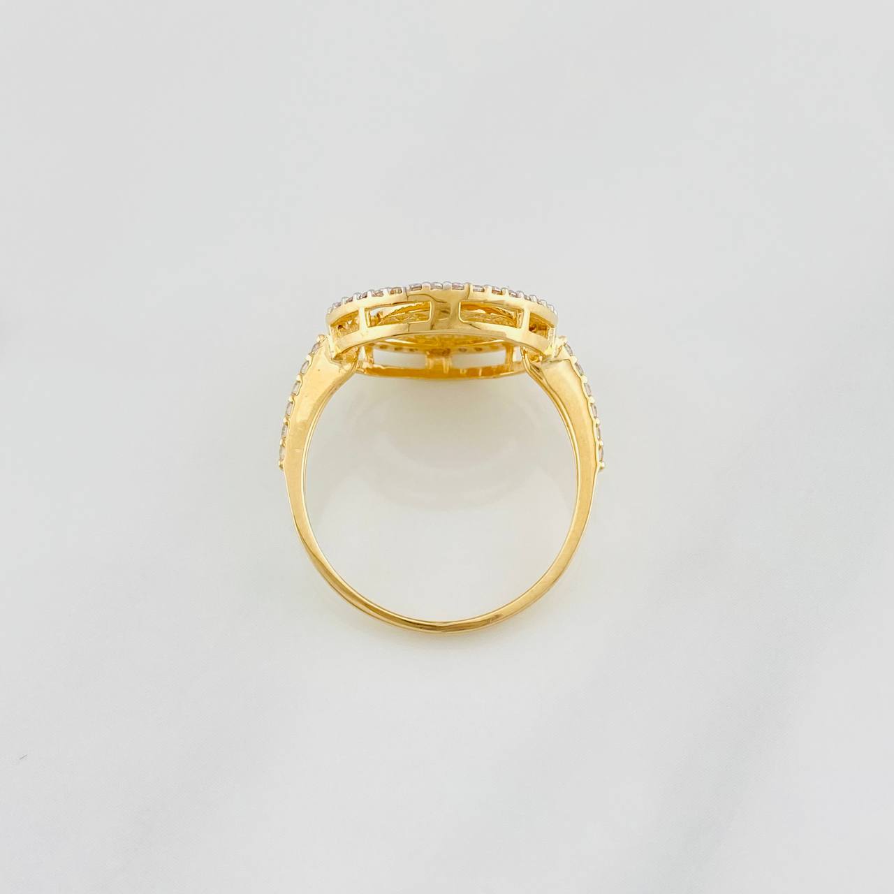 Anillo San Benito 3.4g / T7 1/2 Dos Oros Amarillo Blanco 18K