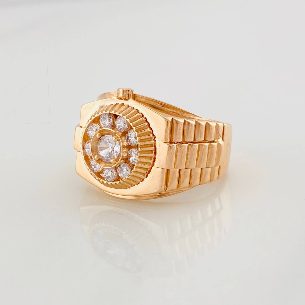 Anillo Halo 6.45g / T7 Oro Rosa 18K
