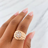 Anillo Halo 6.45g / T7 Oro Rosa 18K